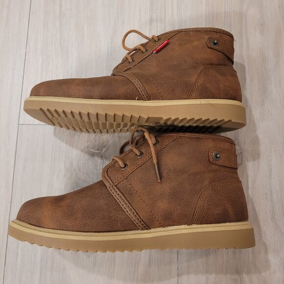 LEVI'S | Boys Faux Leather Sherpa Boots Shoes | Sz. 2 - Picture 5 of 9